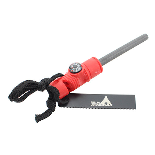 Ninja Outdoorsman Emergency Fire Starter Multi Tool with Compass and Whistle, Stocking Stuffers, Christmas Gifts Under 10 Dollars. Free Gift With Purchase!